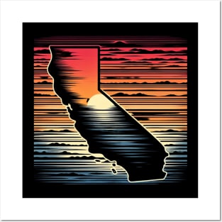 California Sunset Ombre Posters and Art